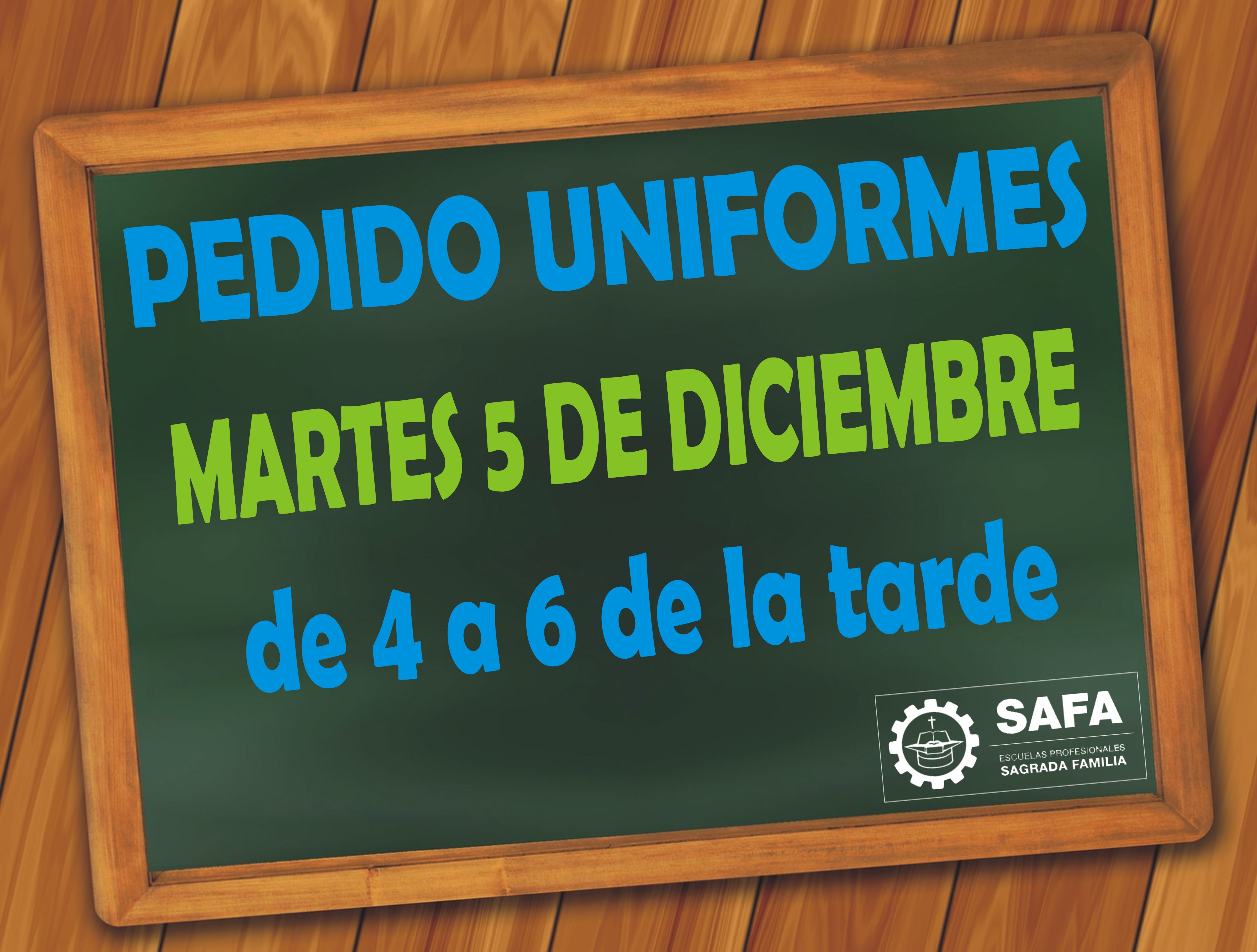 Nuevo pedido de uniformes