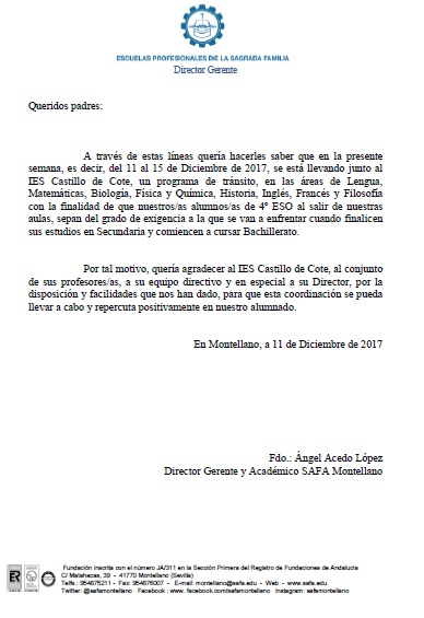 Carta del Director