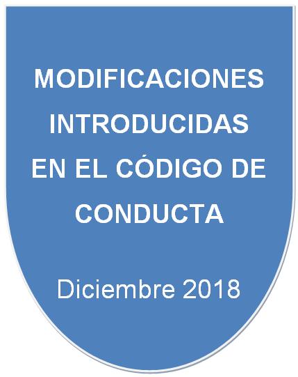 Modificaciones código de conducta 2018